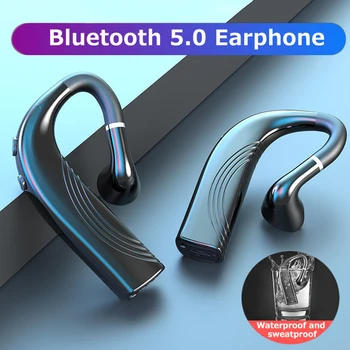 Inalámbrica Bluetooth 5.0 Auricular de Larga Espera con Micrófono manos libres del Deporte de bluetooth de los Auriculares Audífonos a prueba de agua el Gancho para la Oreja Para Teléfono