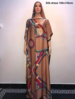Increíble impreso Kaftan los Vestidos de Seda Populares de Malasia Estilo de las mujeres Musulmanas vestido de seda africanos vestidos para las mujeres