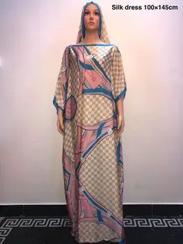 Increíble impreso Kaftan los Vestidos de Seda Populares de Malasia Estilo de las mujeres Musulmanas vestido de seda africanos vestidos para las mujeres