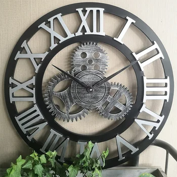 Industrial del Engranaje de Reloj de Pared Decorativo Reloj de Pared de Estilo Industrial Reloj de Pared (30/40/50cm de Oro Envío sin Batería)