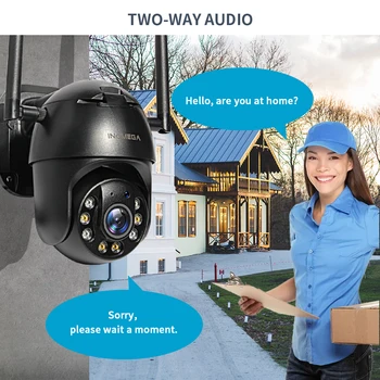 INQMEGA 1080P PTZ Cámara IP Inalámbrica de Seguimiento Automático Impermeable al aire libre de Zoom Digital de 4X de Velocidad de Cúpula de 1 pulgada de Seguridad WiFi Cámara de CCTV