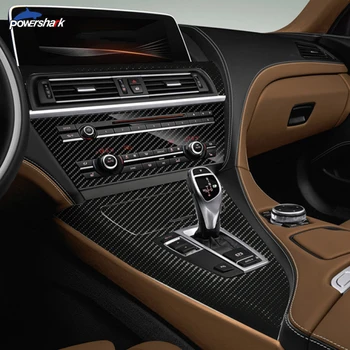 Interior del coche Recorte de la Película Protectora de la Consola de Engranaje Anti Scratch de Fibra de Carbono de Vinilo de la etiqueta Engomada Para el BMW Serie 6 F06 F12 F13 2011-2017 46036