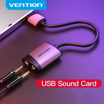 Intervención USB Tarjeta de Sonido Externa USB a 3.5 mm Adaptador de Audio USB para Auriculares con Micrófono para Ordenador Macbook Portátil PS4 Tarjeta de Sonido