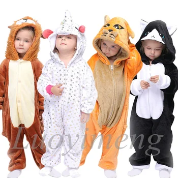 Invierno De Franela Niñas Y Niños, Pijamas De Los Niños Enterizo De Los Niños Unicornio Kigurumi Pijamas Conejo Panda Licorne Niños Pijamas Pijamas De Bebé 17725