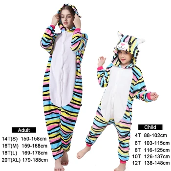 Invierno Kigurumi Pijamas Rainbow Unicorn Animal Kids Niños Pijamas para Niñas y Niños, Traje de Pijamas de Bebé de los Niños de la Licorne Mamelucos
