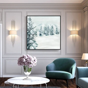 Invierno Nieve Cartel Corredor Lienzo de Pintura y Caligrafía Decoración de Fotos de Carteles Para la Sala de estar Restaurante de la Casa de Arte de la Pared 5230