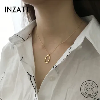 INZATT Real de la Plata Esterlina 925 Irregular Geométrica Collar Colgante Para las Mujeres Parte De 2018 Joyería de Moda Punk de los Accesorios de regalo