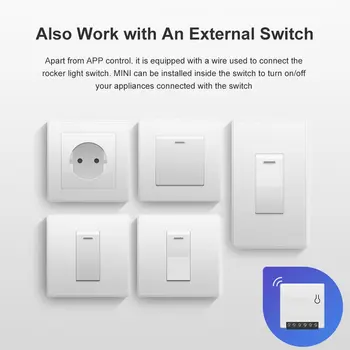 Itead SONOFF MINI DIY Smart Switch de Dos vías Interruptor Interruptor Wifi Módulo a Través de e-WeLink APLICACIÓN de Control Remoto de Trabajo Alexa principal de Google Siri