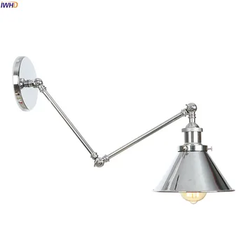 IWHD Ajustable Loft de Estilo Vintage Lámparas de Pared de la Sala de Brazo Largo de la Pared de los Accesorios de Luz LED de Edison Wandlamp Apliques de Pared