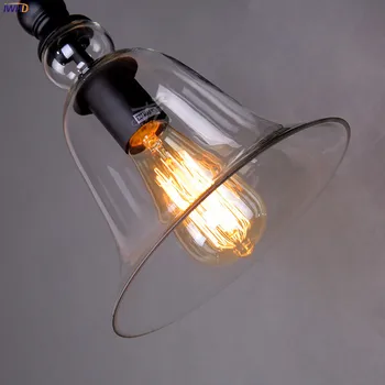 IWHD de Vidrio Loft de Antigüedades, Vintage Lámpara de Pared del Dormitorio Sala de estar Escalera Edison Retro Industrial Luces de Pared Accesorios Wandlamp LED