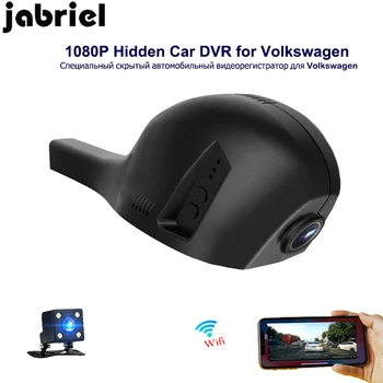 Jabriel 1080P oculto coche grabadora de conducción automática dash cam dvr del coche del vehículo de la cámara de doble lente para Volkswagen General de CC sharan