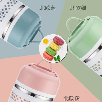 Japonés Termo Caja de Almuerzo para el Envase de Alimento impresora Térmica Portátil Caja de Almuerzo Lindo Caja Bento Lonchera Estanco 2 3 Capas
