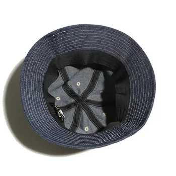 Japón Estilo de Sombrero de Cubo Unisex Hip Hop Azul Fresco del Dril de algodón Pescador de Gorras de Moda Casual Color Sólido Jean Mujeres Hombres Sombreros DS501069