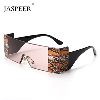 JASPEER 2020 Nuevas Pequeño Rectángulo de Gafas de sol de las Mujeres de Lujo de la Marca de Una Pieza de Punk Hombres Tonos de Sol de Cristal de la Serpiente del Tatuaje de la Moda en Gafas