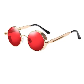JASPEER Redondas de Metal Steampunk Gafas de sol de las Mujeres de los Hombres Gafas de Marca de Diseñador Retro Marco Vintage Gafas de sol de Alta Calidad UV400