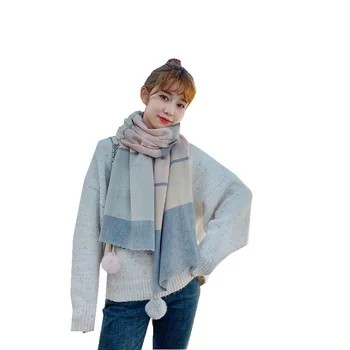 JIFANPAUL Nuevo invierno cashmere imitación bufanda de damas de alta calidad a largo de la costura de la bufanda de moda engrosamiento de envío gratis