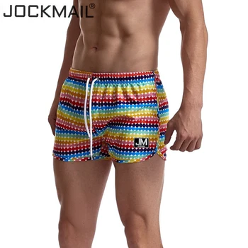 JOCKMAIL Hombres Traje de baño de los Cortos de la Junta de bañadores para Hombres ropa de playa del arco iris de la impresión digital Sexy trajes de baño cortos de Playa de surf 8694