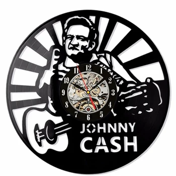 Johnny Cash Vinilo Reloj de Pared de la Música de Bandas y Músicos de Temática Regalo Único 23147