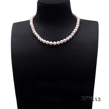 JYX de Alta Calidad Ronda Collar de Perlas 8.5-9.5 mm AAA Ronda de Collares de Perlas Naturales de agua Dulce Redondo de la Cadena para las mujeres