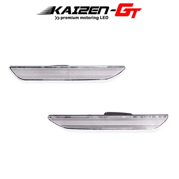 Kaizen-GT 2PCS Ahumado Negro / Claro Objetivo de Coche de Parachoques Trasero Reflector de posición Laterales de la Cubierta de la Luz de las Carcasas Para-2018 Ford Mustang