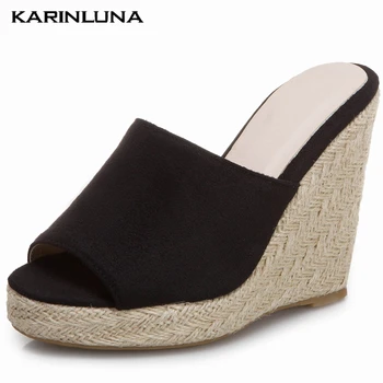 Karinluna Mayorista Más Un Tamaño De 50 Ocio Plataforma Cuñas Tacones De Verano Mulas Zapatillas Zapatos De Mujer Sandalias De Las Mujeres