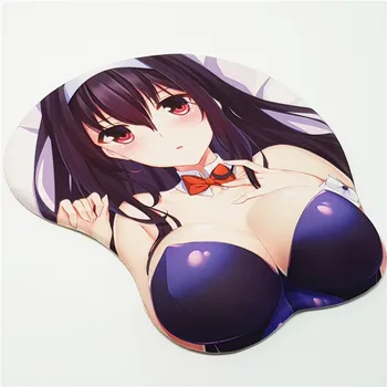 Kasumigaoka Utaha Anime 3D Tetas Mouse pad con GEL de Silicona Muñeca de Tamaño 26*22cm Original 2WAY