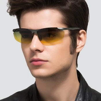 KATELUO 2020 Día de la Moda de Gafas de Visión Nocturna Gafas Fotocromáticas para la Conducción de las gafas sin Montura para Hombre Gafas de sol Polarizadas 2173 17118