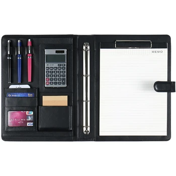 Kawaii de Cuero de Imitación A4 A5 cuaderno de notas con la Calculadora de la Cremallera del Cuaderno de Cuaderno de Archivo del Maletín Ejecutivo de la Carpeta de cuaderno de Viaje