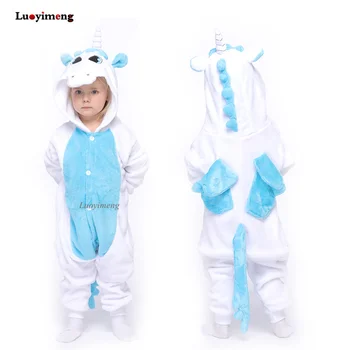 Kigurumi los Pijamas para Niños, Para Niñas Niños Unicornio ropa de dormir Flannle Niños Puntada Mamelucos Animal Pijamas Traje de Invierno Trajes de Gato