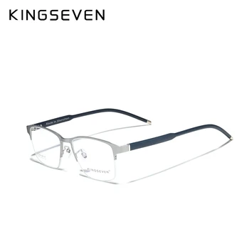 KINGSEVEN Titanio Puro Óptica Gafas de Marco Hombres 2020 Plaza de la Miopía de Anteojos Recetados Metal Masculino Gafas