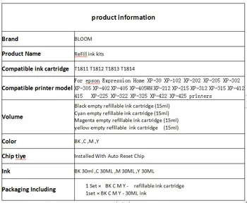 Kit de recarga de tinta PARA EPSON 18 T1811 cartucho de tinta para EPSON XP-412 XP-415 XP-225 XP-322 XP-325 XP-422 XP-425 XP 425 422 322 325