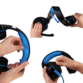 KOTION CADA Auricular para Juegos de Juego Headphhones de 3,5 mm para Auriculares Gamer Estéreo bass Auriculares Con Micrófono Led Para Ordenador PC