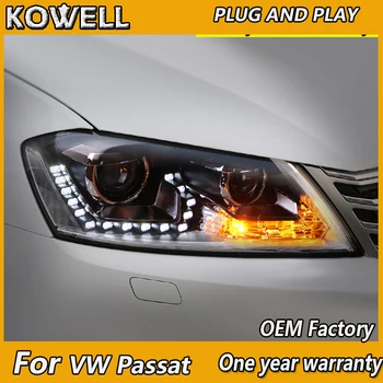 KOWELL Coche Estilo para VW Passat B7 EUR Verson De 2012 2013-Faros Passat B8 LED DRL Faros H7 D2H Hid Bi Xenón Haz