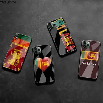 KPUSAGRT Sri Lanka bandera Teléfono de atención al Cliente Caso de Vidrio Templado Para iPhone 11 Pro XR XS MAX 8 X 7 6 6 Plus SE 2020 caso