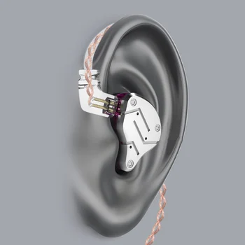 KZ ZSN Metal Headphones1DD+1BA Armadura de Doble Controlador Auriculares Desmontables En el Oído de los Monitores aísla del Ruido de alta fidelidad de la Música de los Deportes de Auriculares 10489