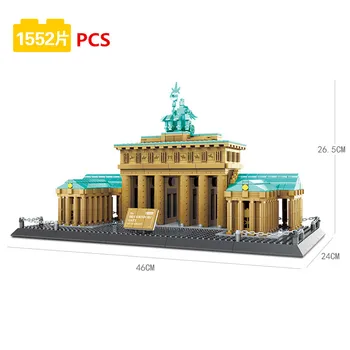 La Arquitectura de la ciudad Compatibles Coliseo Romano de Berlín, la Puerta de Brandeburgo, Japón Templo de Nueva York Flatiron Bloques de Construcción de juguetes 1476