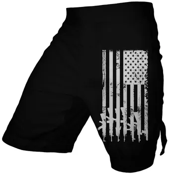 La Bandera americana de Impresión de los Hombres Cortos MMA Entrenamiento Deportivo Duradero Hombres Muay Thai, BJJ Cortos de Troncos