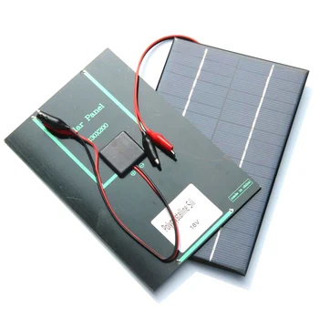 La célula Solar 4.2 W 18V de Células Solares Policristalinas de Panel Solar+pinza Cocodrilo Para la Carga de Batería de 12V 200x130x3MM