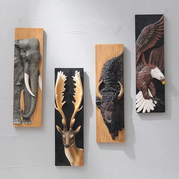 La decoración de la pared 3D Animal Pintura Águila Elefante Toro Venado del Mural de la Resina de la Pared que Cuelga Adornos Accesorios para el Hogar Nueva Casa de Regalo