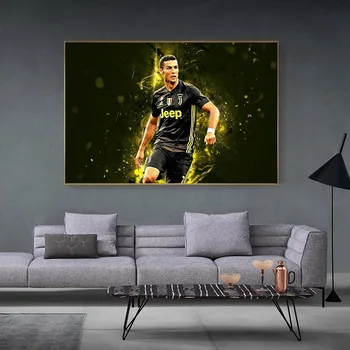 La Estrella del fútbol Ronaldo Lienzo de Pintura Retro Posters y Impresiones de Arte Moderno de la Pared de la Figura de la Imagen para la Sala de estar Decoración para el Hogar Cuadros