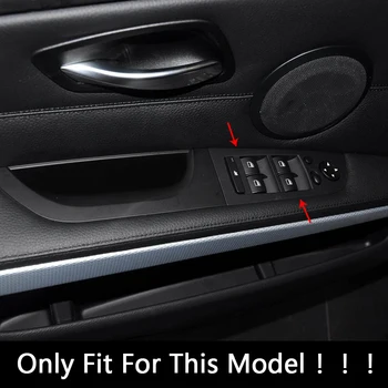 La Fibra de carbono Coche Apoyabrazos de la Puerta de Cristal de la Ventana el Botón de la Decoración de la Tapa del Armazón de ajuste Para BMW E92 E93 Coupe 2005-12 Interior Accesorios
