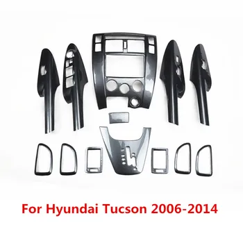 La Fibra de carbono Impreso de la ventanilla del Coche de equipos de Control, el Panel de la etiqueta Engomada de la Consola central Moldura de adorno para Hyundai Tucson 2006- 2012 2013