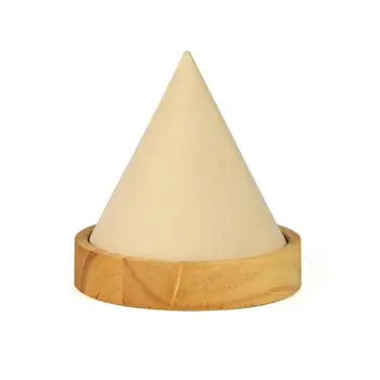 La Forma de cono de Madera Brazalete de la Pulsera de la Pulsera de la Joyería Soporte de Exhibición del Anillo de soporte de Reloj P0RF 78463