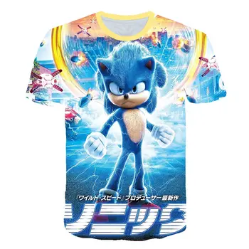 La Impresión en 3D de dibujos animados de Anime de Sonic the Hedgehog para Niños T-shirt 2020 Diversión de Verano Lindo T-shirt Niños y Niñas de O-Cuello Casual Tops