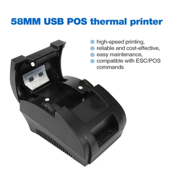 La Impresora térmica de recibos de 58mm POS Impresora Bluetooth USB Para el Teléfono Móvil Android iOS Windows Para el Supermercado y la Tienda