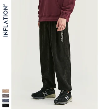 La INFLACIÓN 2020 de la Colección de los Hombres Casual de Pana Jogger Pantalones de los Hombres de Ajuste Suelto Pana Overoles Pantalones Casuales de Color Sólido 93305W