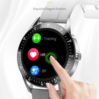 La jalea Peine Completo de la Pantalla Táctil Monitor de Frecuencia Cardíaca Llamada Bluetooth Fitness Reloj de los Hombres del Deporte Smartwatch para IOS Android de Sílice de la Banda de