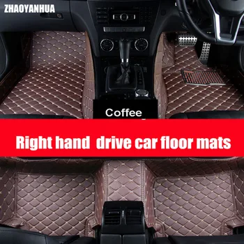 La mano derecha de la unidad Especial de coche alfombras de piso para Toyota Camry Corolla RAV4 Marca X de la Corona Verso 5D Impermeable de cuero antideslizante alfombra