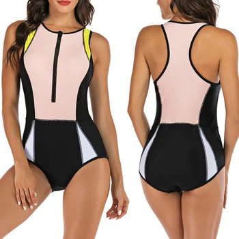 La moda de Guardia de Erupción Femenino de Una sola Pieza Traje de baño de las Mujeres de Retazos de trajes de baño de la Competencia de Trajes de baño para Mujeres de Surf XXL