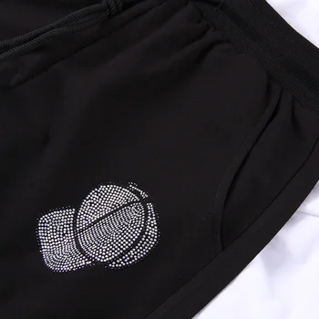 La moda de invierno 2020 suelto de Mujer en tallas pantalones de Sudadera Casual de Lana Caliente Pantalones Harén Pantalones de Cordón Negro caliente Pantalones de diamante